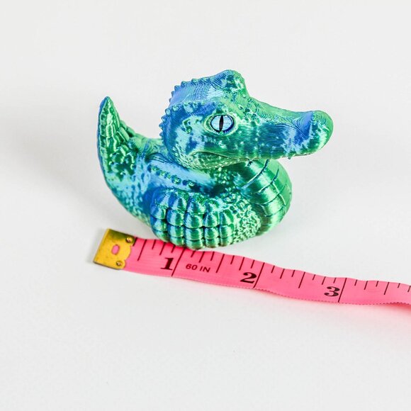 3D Printed Gator Duck Figurine - Blue & Green Iridescent - Desk or Jeep Decor - Picture 4 of 4